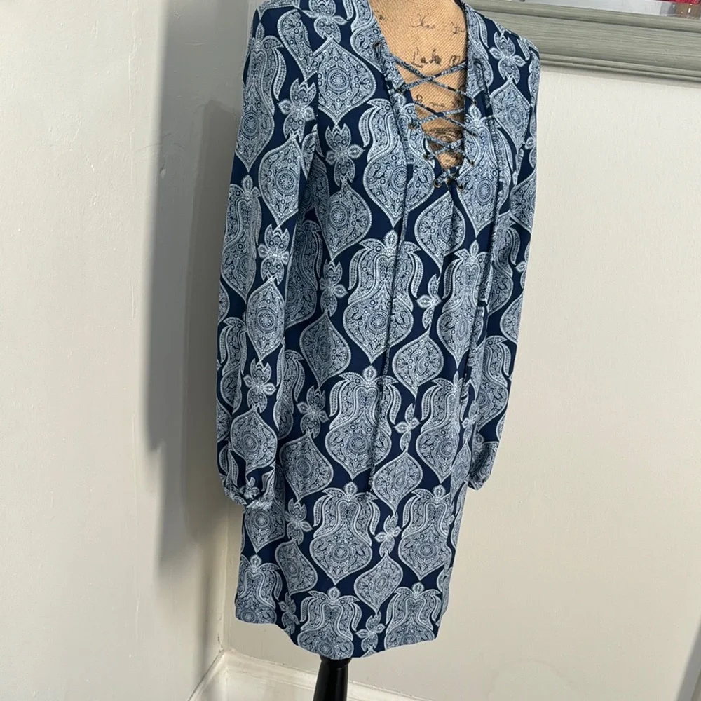 mark. Blue Patterned Dress - Picture 4 of 8